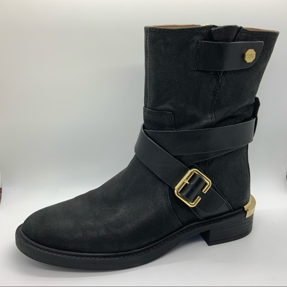 NWOB.. LOUISE ET CIE Tandy Moto Black Leather Boots